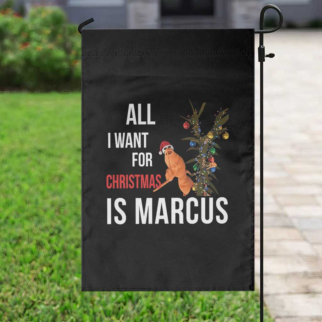 Marcus The Worm Robert Christmas Meme Garden Flag All I Want For Xmas Is Marcus - Wonder Print Shop