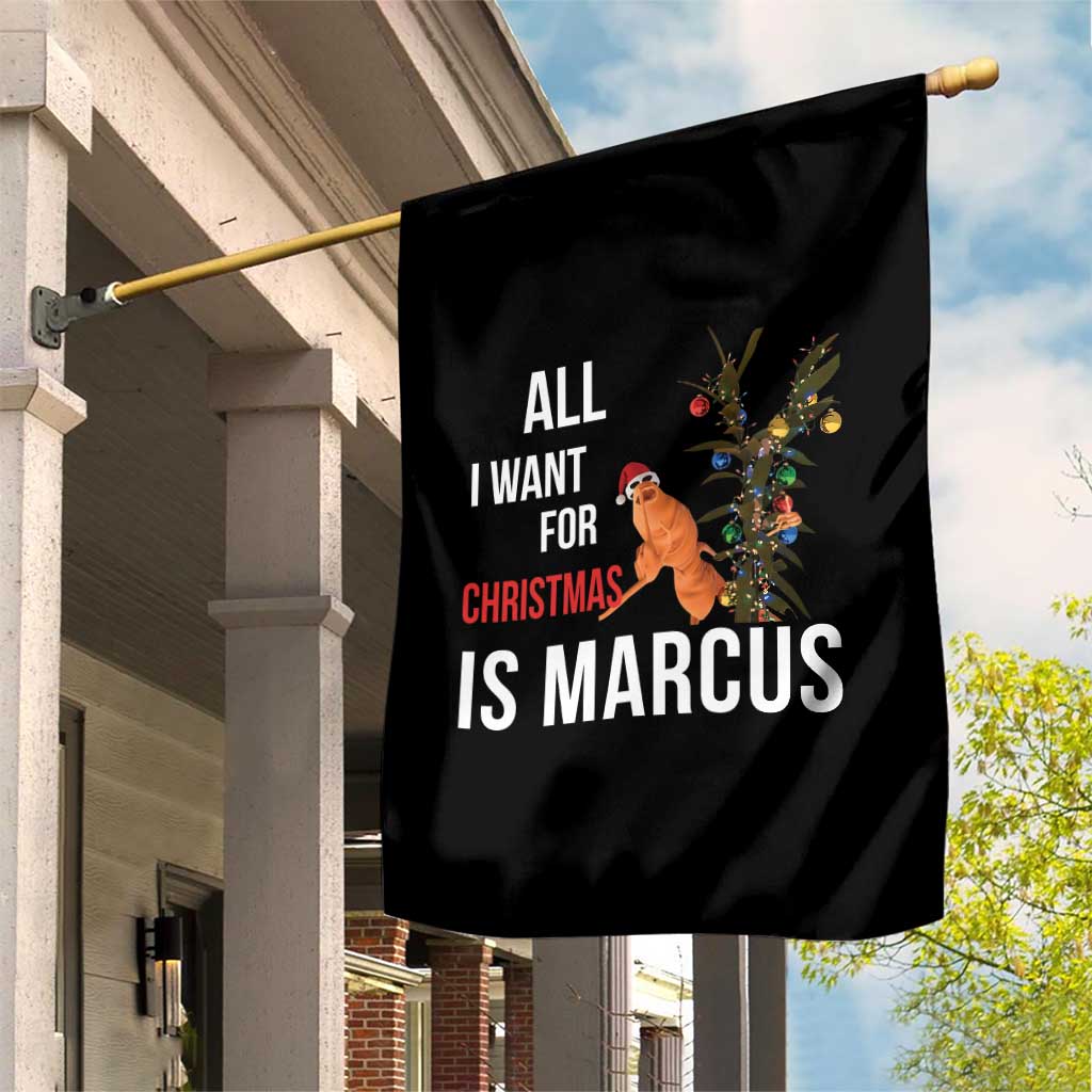 Marcus The Worm Robert Christmas Meme Garden Flag All I Want For Xmas Is Marcus - Wonder Print Shop