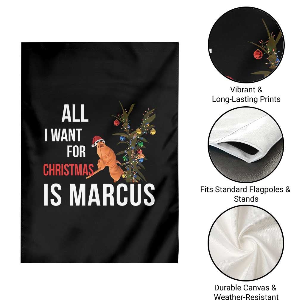 Marcus The Worm Robert Christmas Meme Garden Flag All I Want For Xmas Is Marcus - Wonder Print Shop