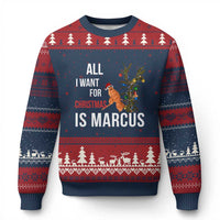 Marcus The Worm Robert Xmas Meme Ugly Christmas Sweater All I Want For Xmas Is Marcus - Wonder Print Shop