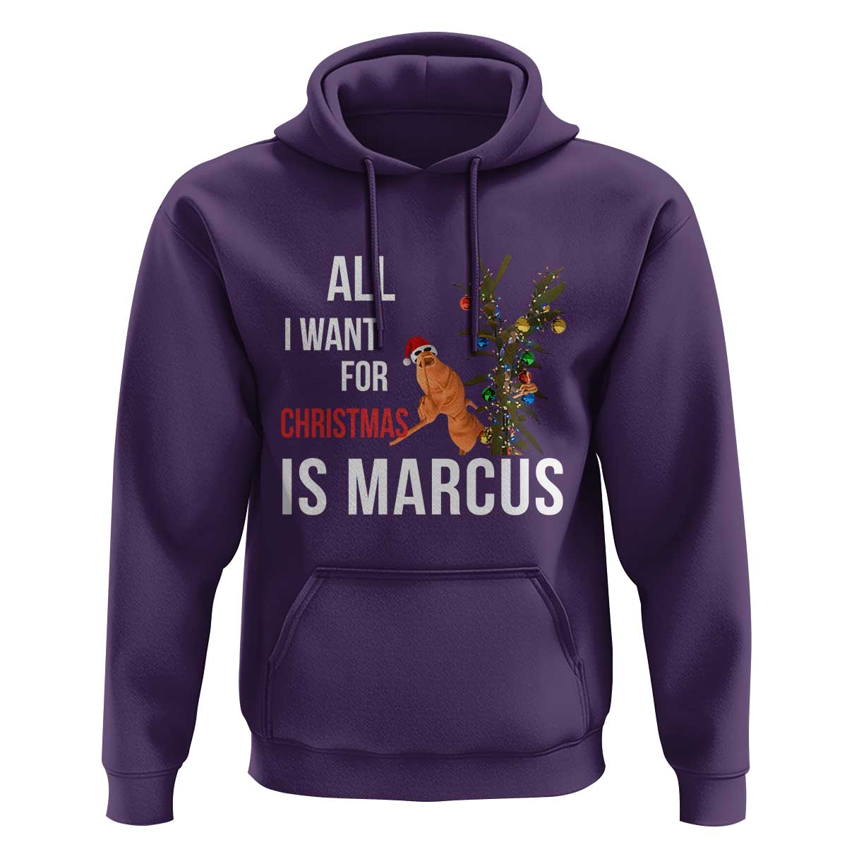 Marcus The Worm Robert Christmas Meme Hoodie All I Want For Xmas Is Marcus - Wonder Print Shop