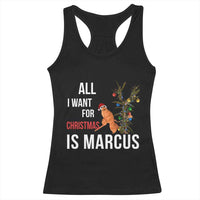 Marcus The Worm Robert Christmas Meme Racerback Tank Top All I Want For Xmas Is Marcus - Wonder Print Shop