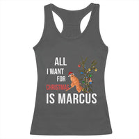 Marcus The Worm Robert Christmas Meme Racerback Tank Top All I Want For Xmas Is Marcus - Wonder Print Shop