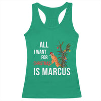 Marcus The Worm Robert Christmas Meme Racerback Tank Top All I Want For Xmas Is Marcus - Wonder Print Shop