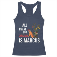 Marcus The Worm Robert Christmas Meme Racerback Tank Top All I Want For Xmas Is Marcus - Wonder Print Shop