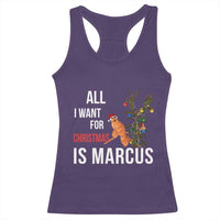 Marcus The Worm Robert Christmas Meme Racerback Tank Top All I Want For Xmas Is Marcus - Wonder Print Shop
