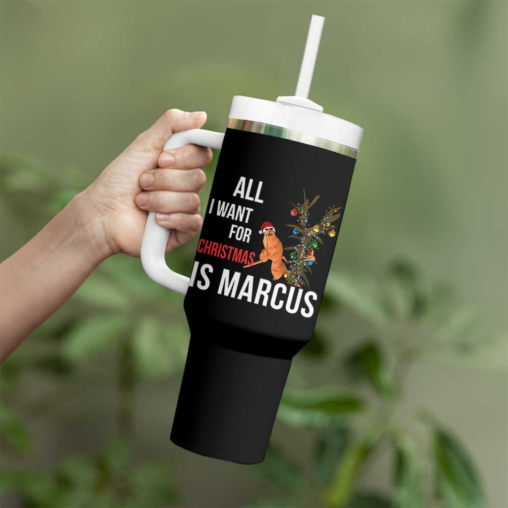 Marcus The Worm Robert Christmas Meme Tumbler With Handle All I Want For Xmas Is Marcus - Wonder Print Shop