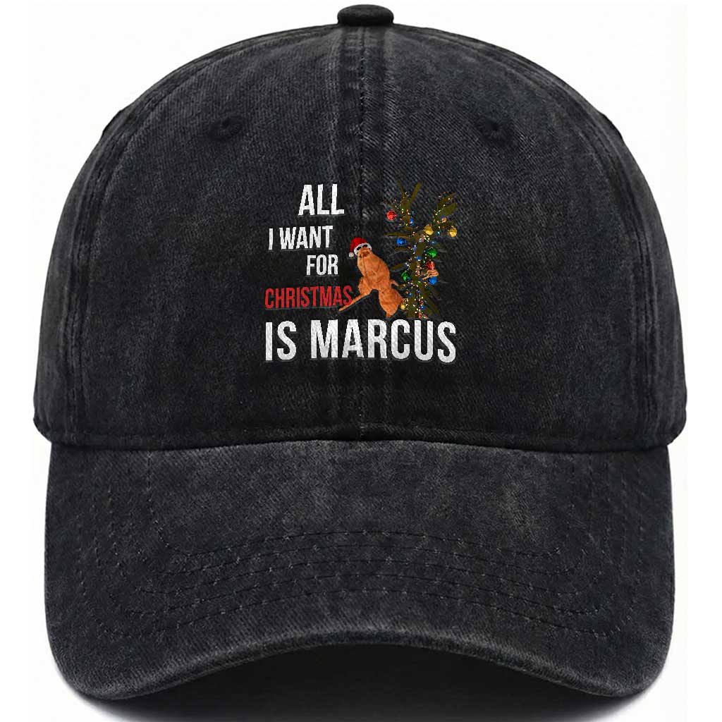 Marcus The Worm Robert Christmas Meme Washed Cotton Baseball Cap All I Want For Xmas Is Marcus