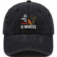 Marcus The Worm Robert Christmas Meme Washed Cotton Baseball Cap All I Want For Xmas Is Marcus