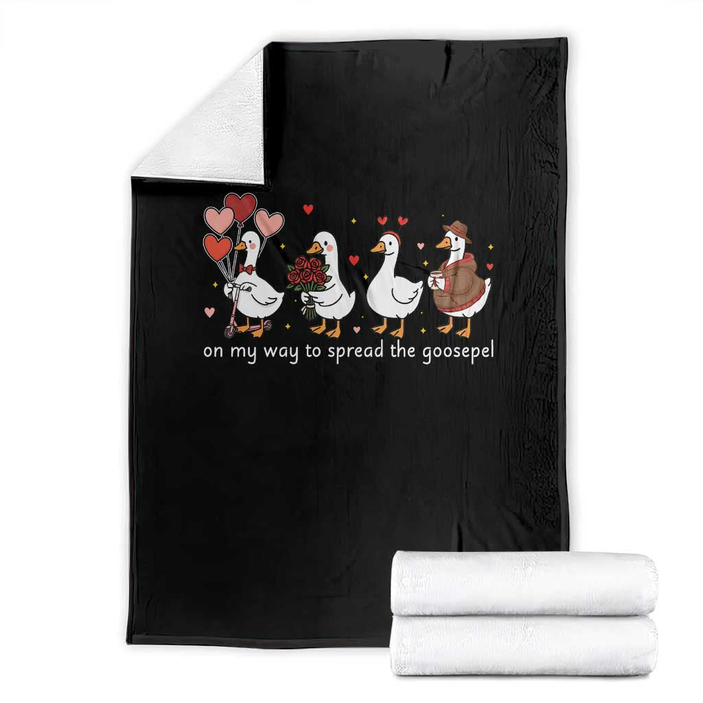 Silly Goose Christian Valentine Gospel Throw Blanket On My Way To Spread The Goosepel - Wonder Print Shop