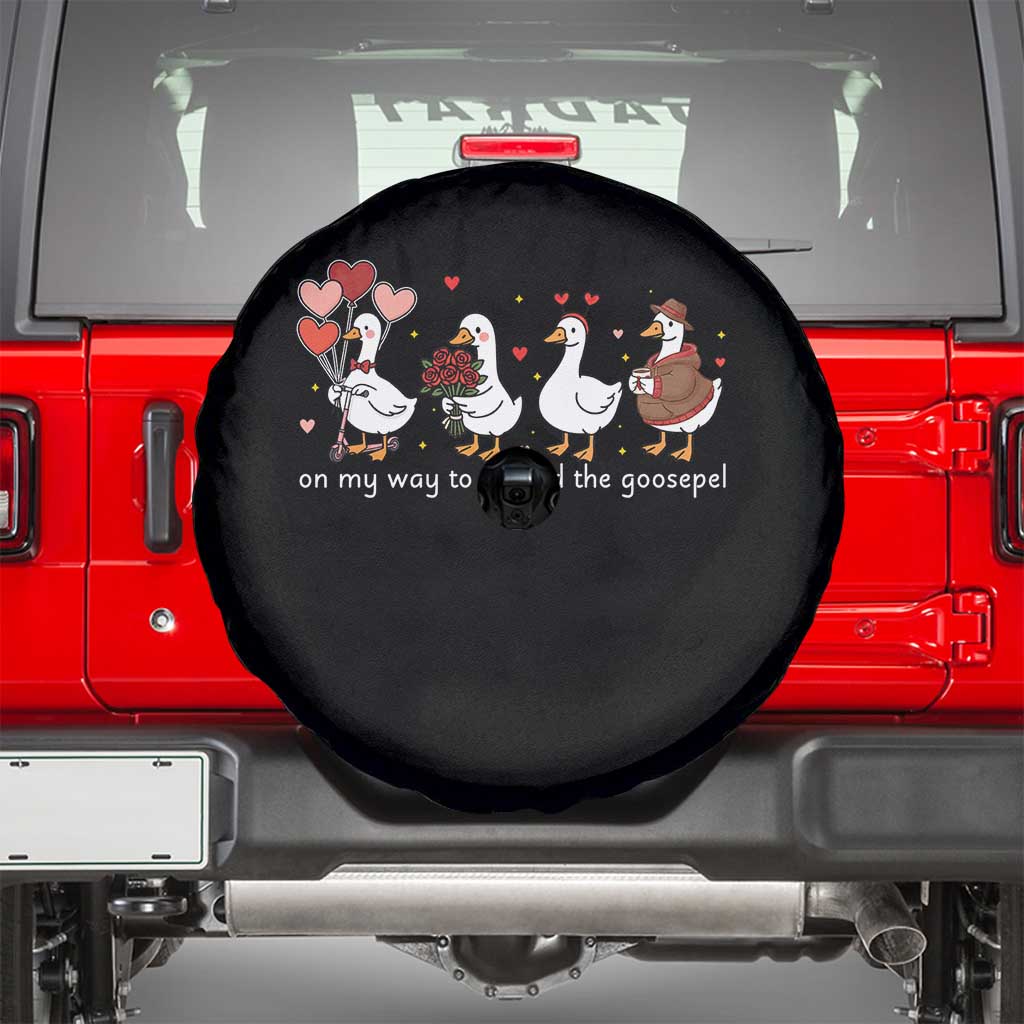 Silly Goose Christian Valentine Gospel Spare Tire Cover On My Way To Spread The Goosepel - Wonder Print Shop