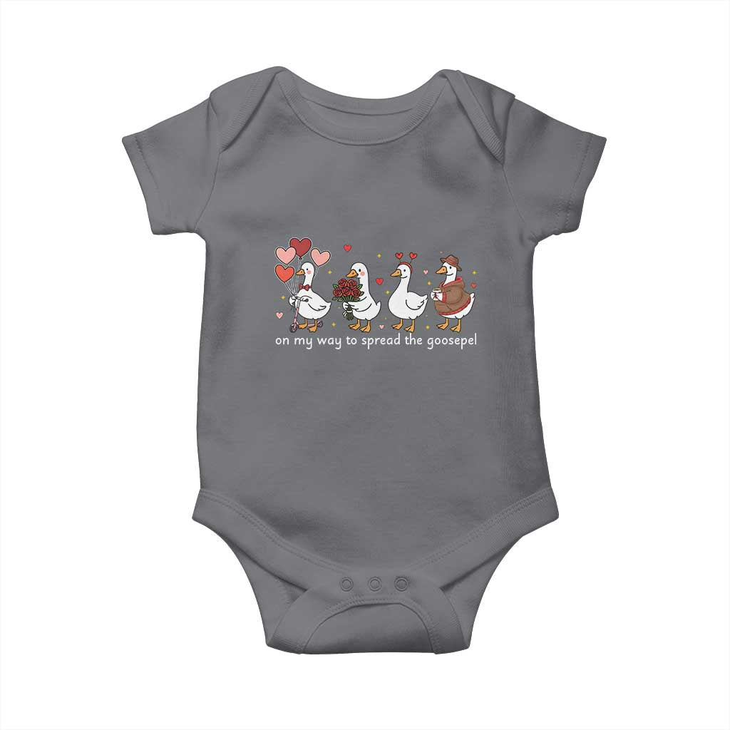 Silly Goose Christian Valentine Gospel Baby Onesie On My Way To Spread The Goosepel - Wonder Print Shop
