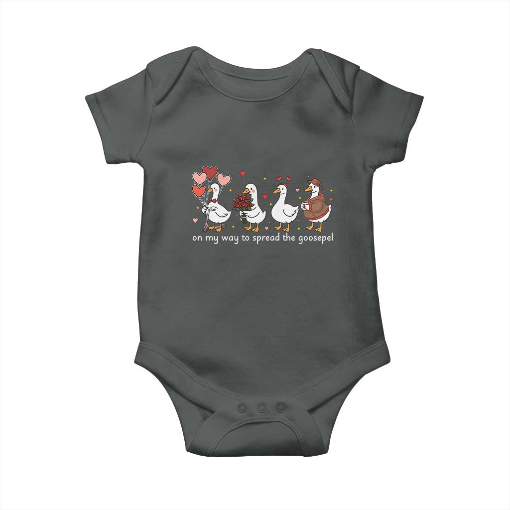 Silly Goose Christian Valentine Gospel Baby Onesie On My Way To Spread The Goosepel - Wonder Print Shop