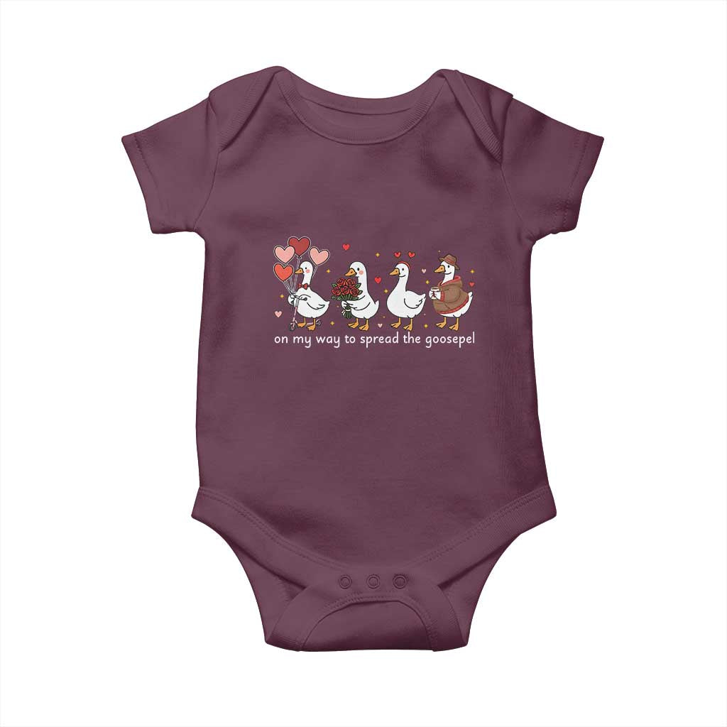 Silly Goose Christian Valentine Gospel Baby Onesie On My Way To Spread The Goosepel - Wonder Print Shop