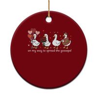 Silly Goose Christian Valentine Gospel Ceramic Ornament On My Way To Spread The Goosepel - Wonder Print Shop