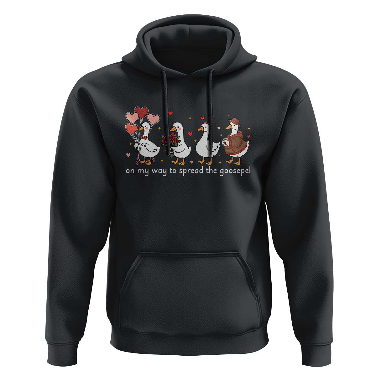 Silly Goose Christian Valentine Gospel Hoodie On My Way To Spread The Goosepel - Wonder Print Shop