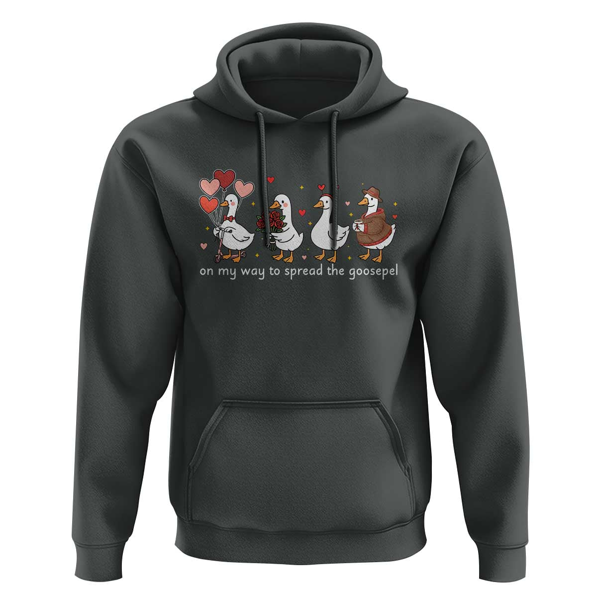 Silly Goose Christian Valentine Gospel Hoodie On My Way To Spread The Goosepel - Wonder Print Shop