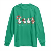Silly Goose Christian Valentine Gospel Long Sleeve Shirt On My Way To Spread The Goosepel - Wonder Print Shop