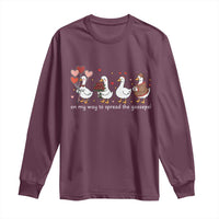Silly Goose Christian Valentine Gospel Long Sleeve Shirt On My Way To Spread The Goosepel - Wonder Print Shop