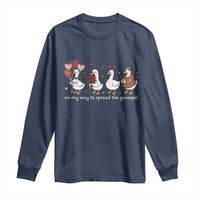 Silly Goose Christian Valentine Gospel Long Sleeve Shirt On My Way To Spread The Goosepel - Wonder Print Shop