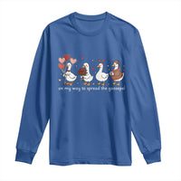 Silly Goose Christian Valentine Gospel Long Sleeve Shirt On My Way To Spread The Goosepel - Wonder Print Shop
