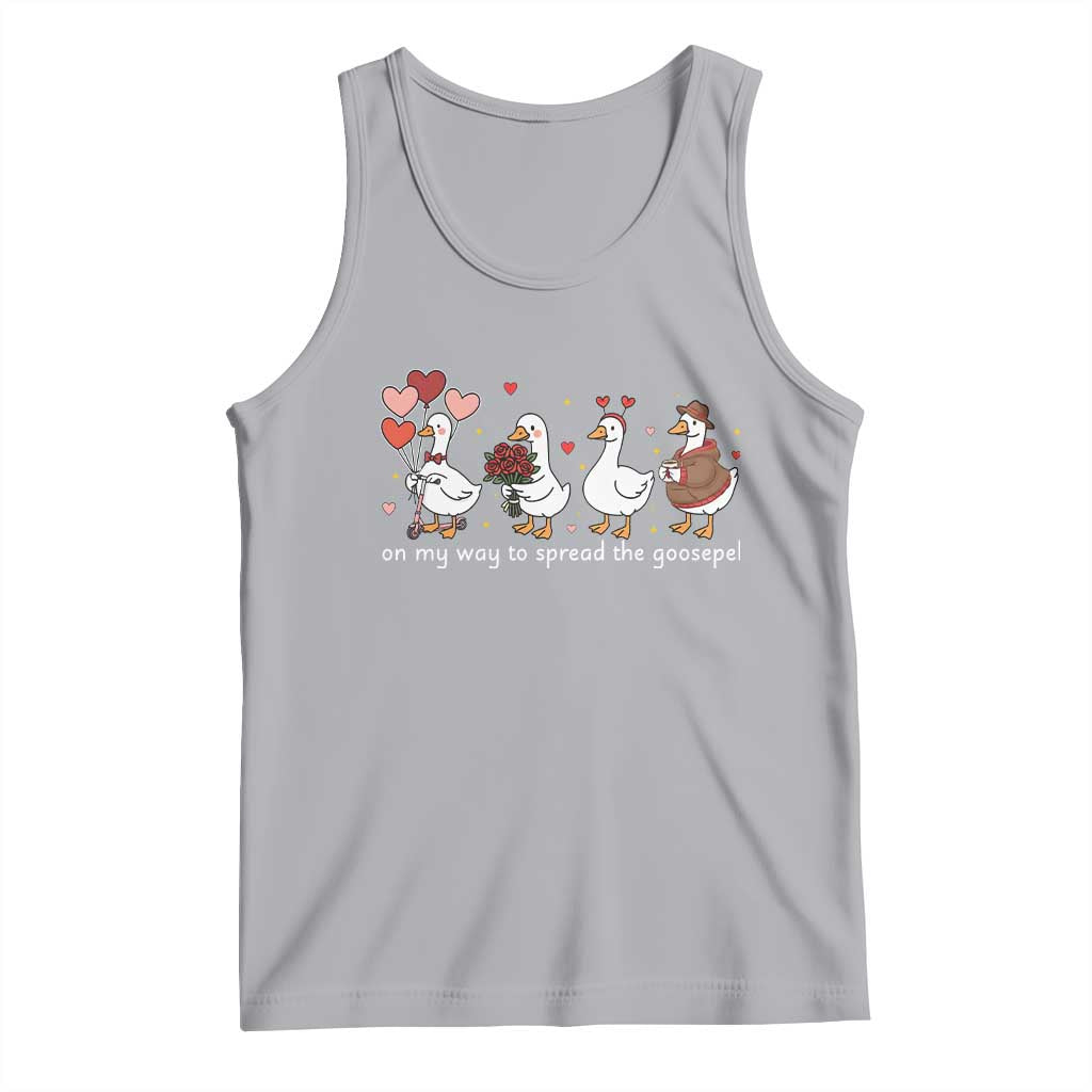 Silly Goose Christian Valentine Gospel Tank Top On My Way To Spread The Goosepel - Wonder Print Shop