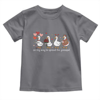 Silly Goose Christian Valentine Gospel Toddler T Shirt On My Way To Spread The Goosepel - Wonder Print Shop