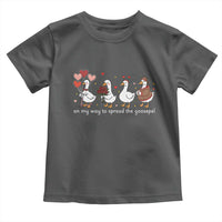 Silly Goose Christian Valentine Gospel Toddler T Shirt On My Way To Spread The Goosepel - Wonder Print Shop