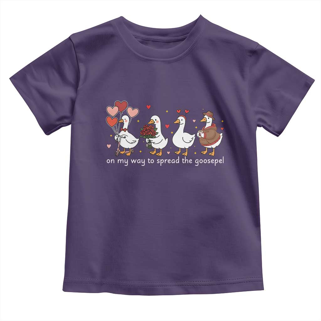 Silly Goose Christian Valentine Gospel Toddler T Shirt On My Way To Spread The Goosepel - Wonder Print Shop