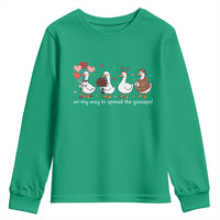 Silly Goose Christian Valentine Gospel Youth Sweatshirt On My Way To Spread The Goosepel - Wonder Print Shop