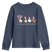 Silly Goose Christian Valentine Gospel Youth Sweatshirt On My Way To Spread The Goosepel - Wonder Print Shop