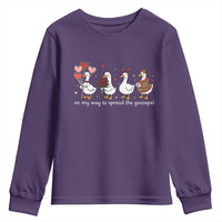 Silly Goose Christian Valentine Gospel Youth Sweatshirt On My Way To Spread The Goosepel - Wonder Print Shop