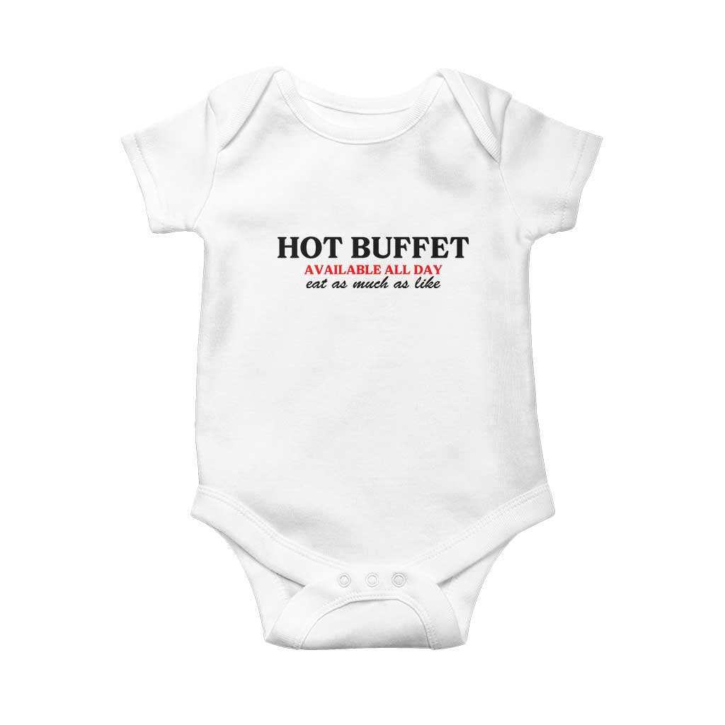 Hot Buffet Available All Day Baby Onesie Funny Cooking Food - Wonder Print Shop