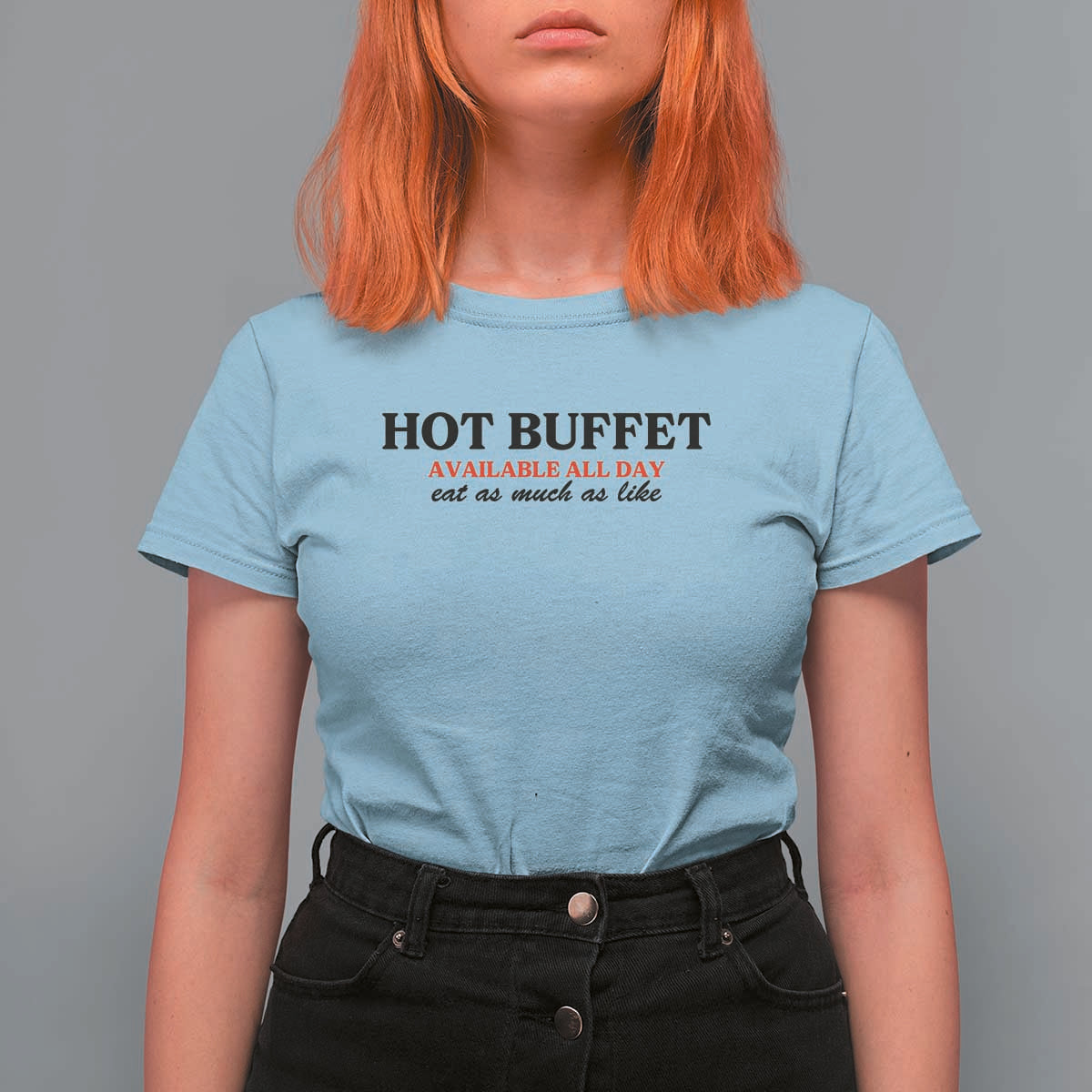 Hot Buffet Available All Day T Shirt For Women Funny Cooking Food - Wonder Print Shop