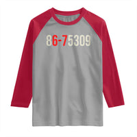 67 Six Seven Meme Raglan Shirt Vintage 80s Music 8675309 Jenny - Wonder Print Shop
