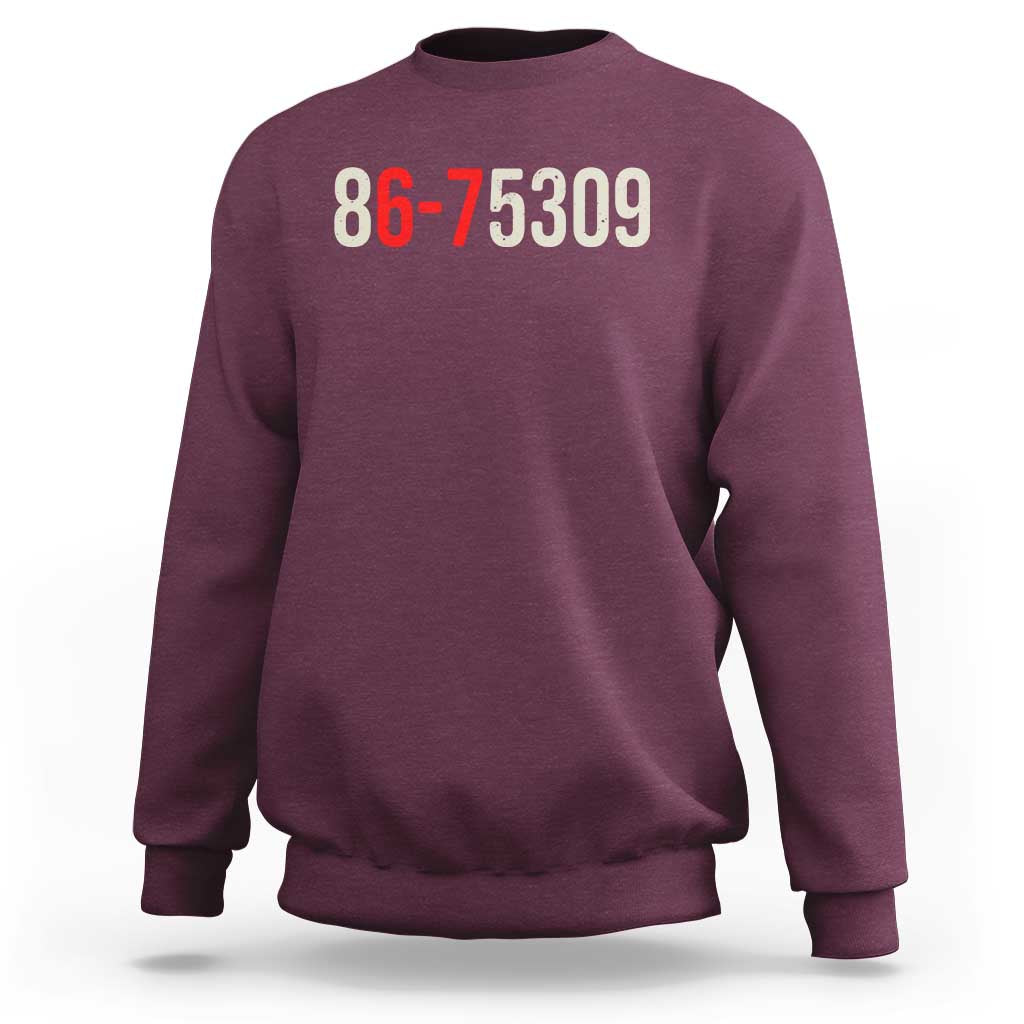 67 Six Seven Meme Sweatshirt Vintage 80s Music 8675309 Jenny - Wonder Print Shop