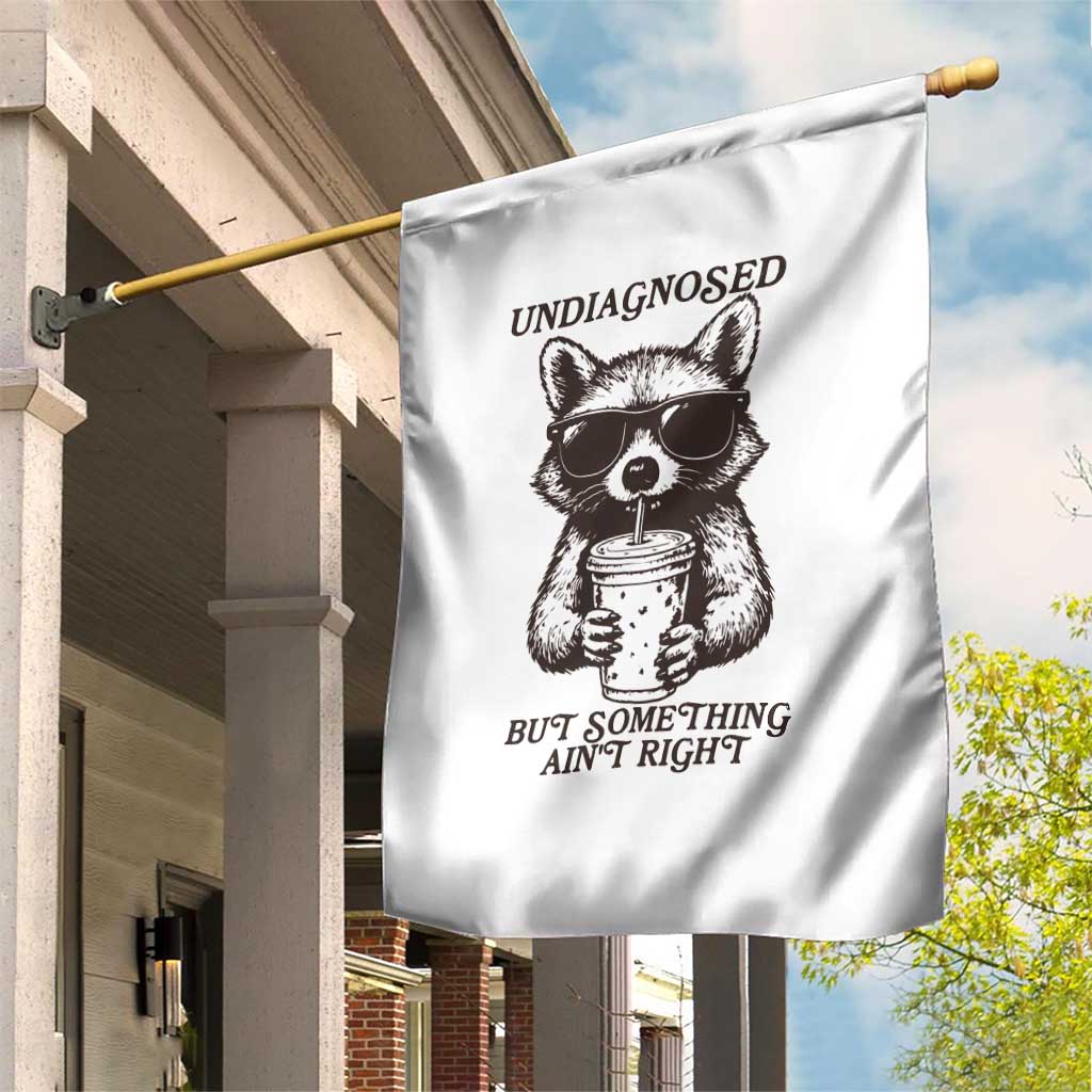 Undiagnosed But Something Aint Right Garden Flag Funny Racoon Saying - Wonder Print Shop