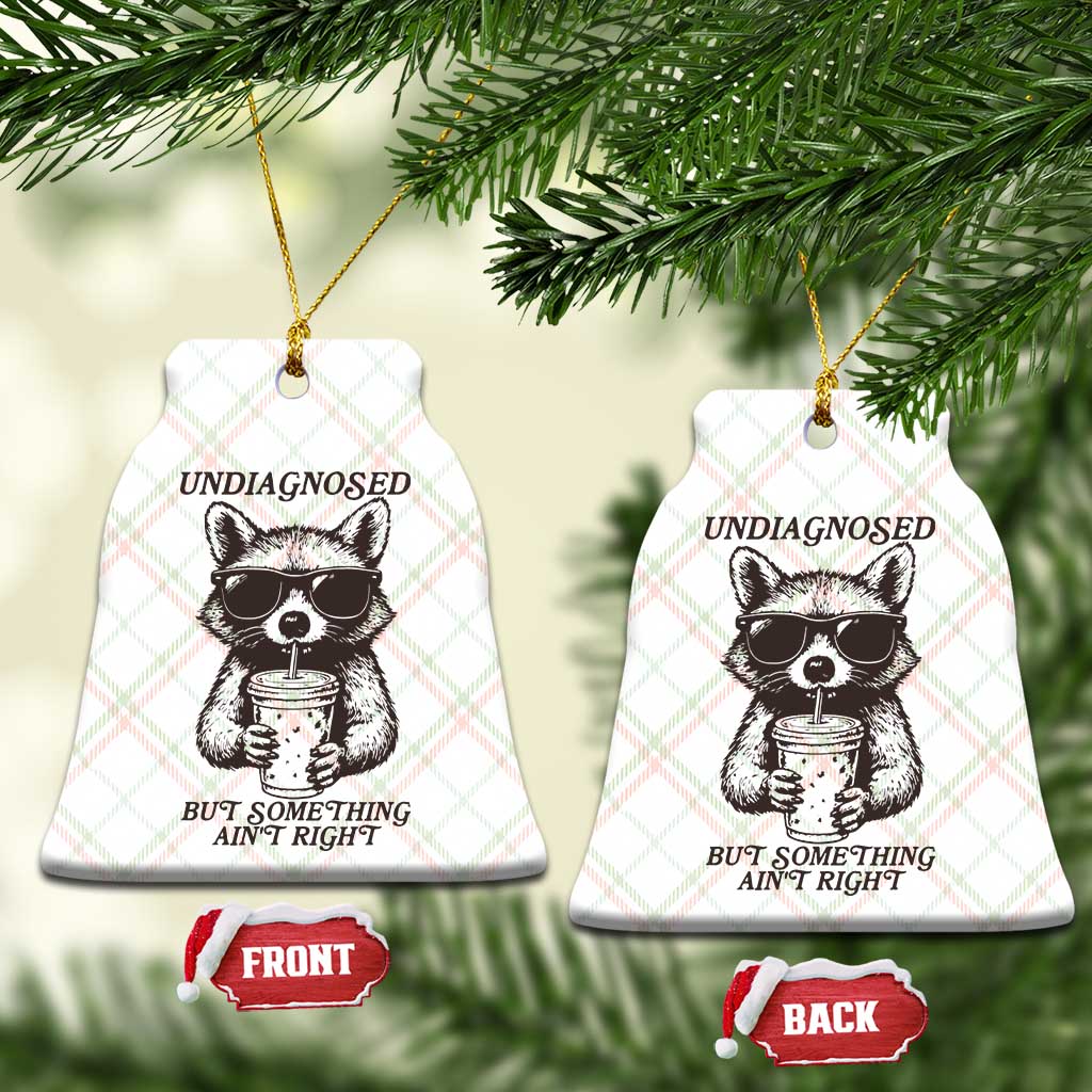 Undiagnosed But Something Aint Right Ceramic Ornament Funny Racoon Saying - Wonder Print Shop