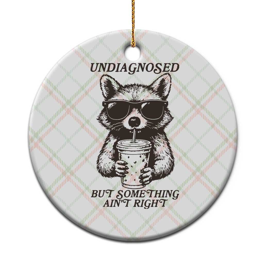 Undiagnosed But Something Aint Right Ceramic Ornament Funny Racoon Saying - Wonder Print Shop