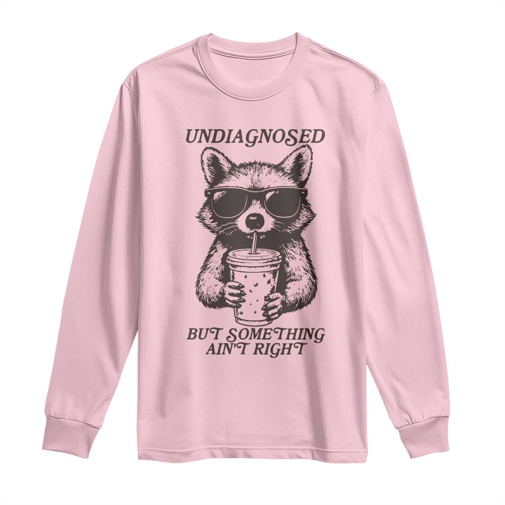 Undiagnosed But Something Aint Right Long Sleeve Shirt Funny Racoon Saying - Wonder Print Shop