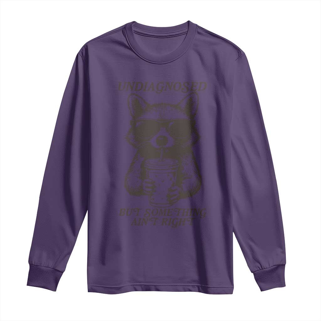 Undiagnosed But Something Aint Right Long Sleeve Shirt Funny Racoon Saying - Wonder Print Shop