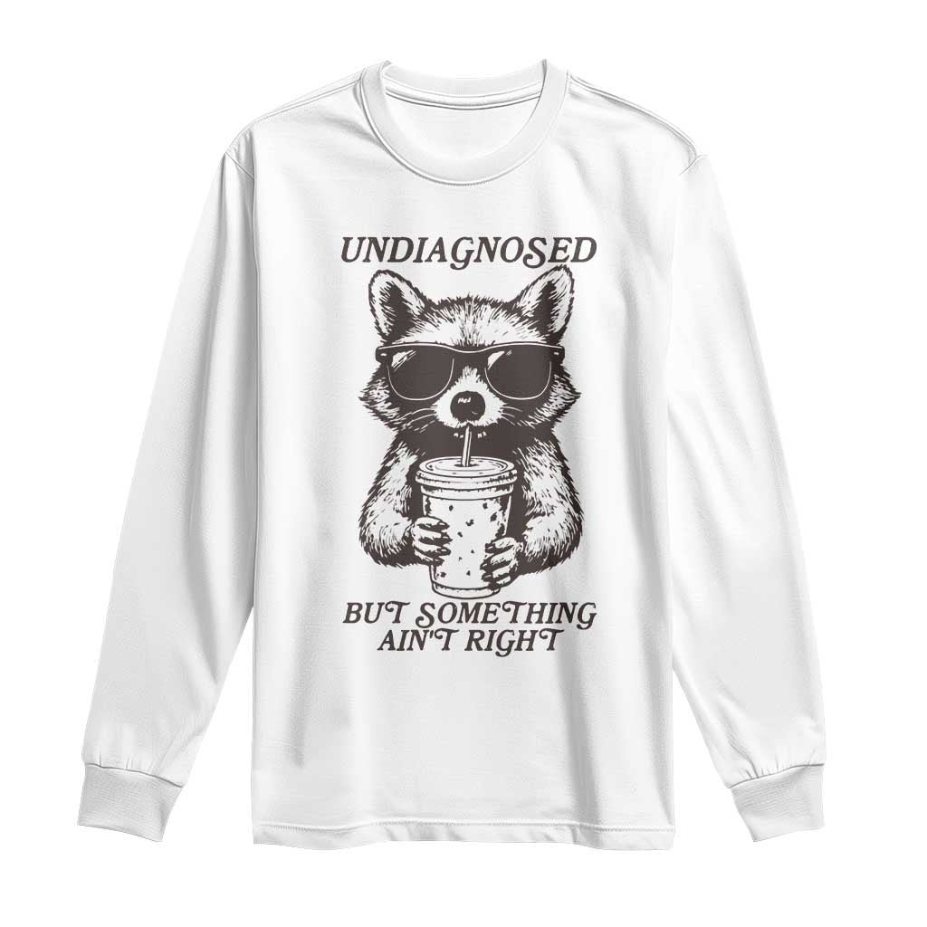 Undiagnosed But Something Aint Right Long Sleeve Shirt Funny Racoon Saying - Wonder Print Shop