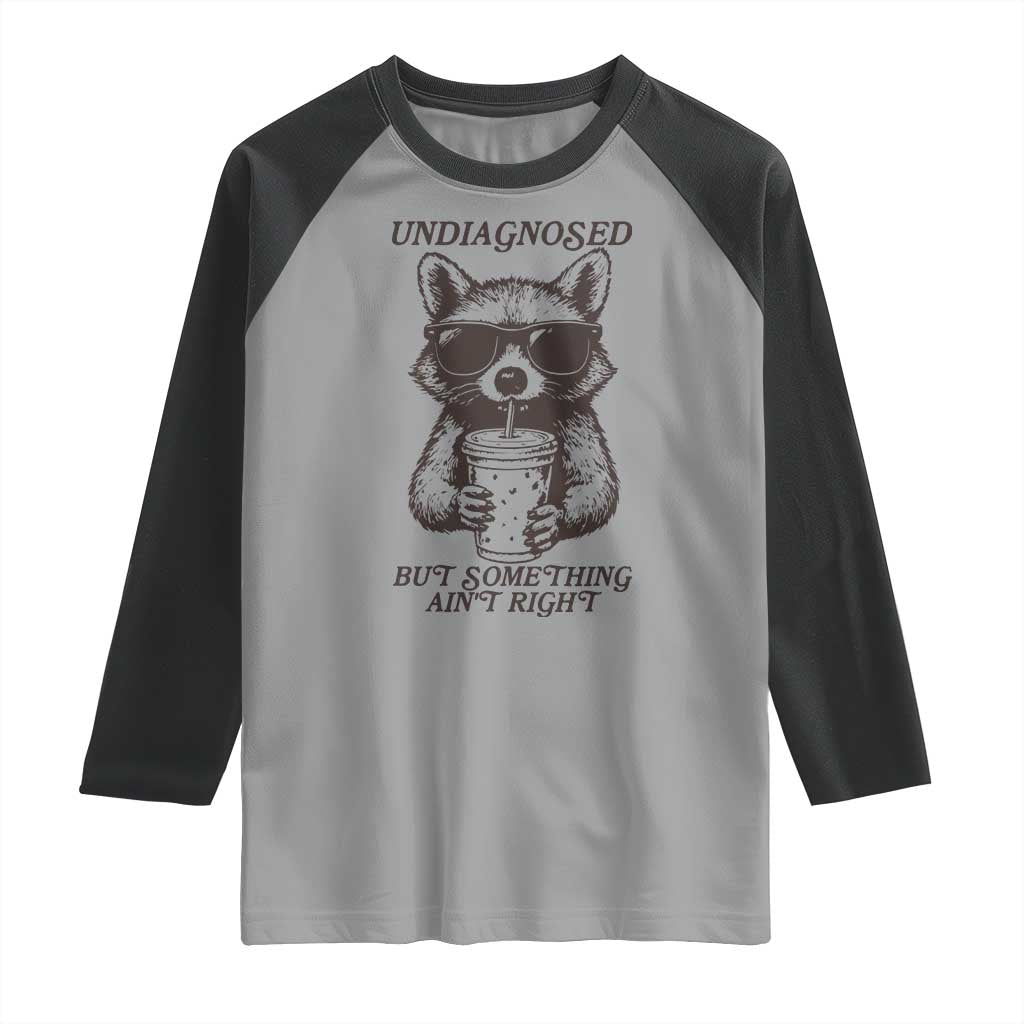 Undiagnosed But Something Aint Right Raglan Shirt Funny Racoon Saying - Wonder Print Shop