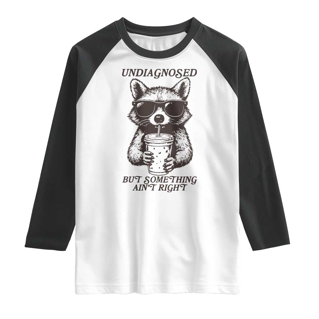 Undiagnosed But Something Aint Right Raglan Shirt Funny Racoon Saying - Wonder Print Shop