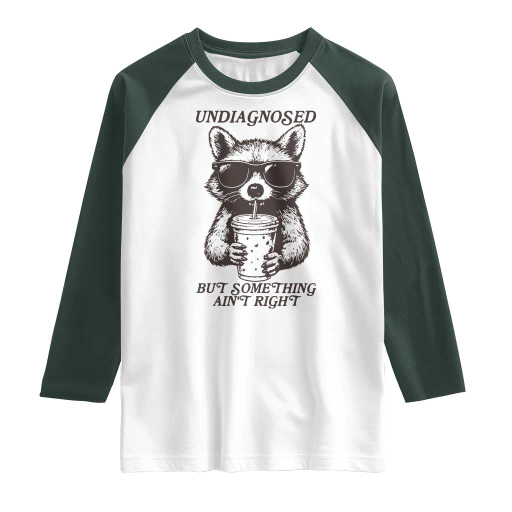 Undiagnosed But Something Aint Right Raglan Shirt Funny Racoon Saying - Wonder Print Shop