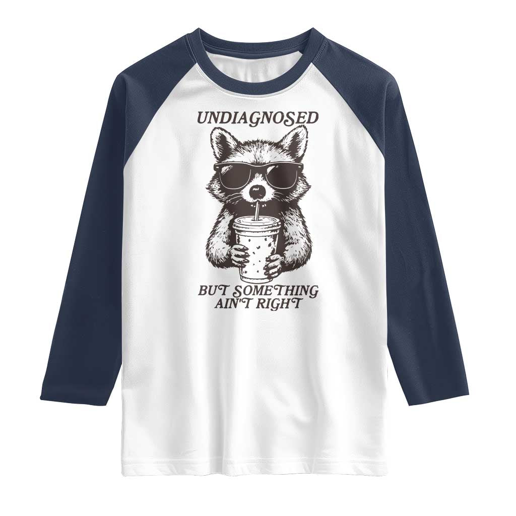 Undiagnosed But Something Aint Right Raglan Shirt Funny Racoon Saying - Wonder Print Shop