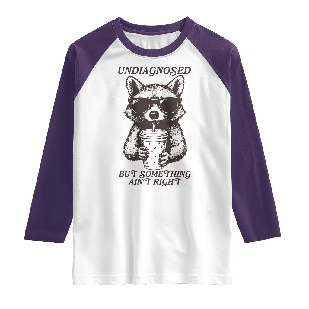 Undiagnosed But Something Aint Right Raglan Shirt Funny Racoon Saying - Wonder Print Shop