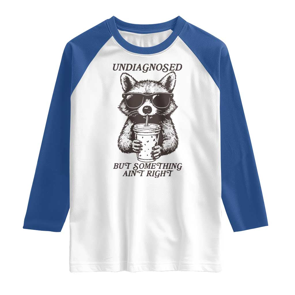Undiagnosed But Something Aint Right Raglan Shirt Funny Racoon Saying - Wonder Print Shop