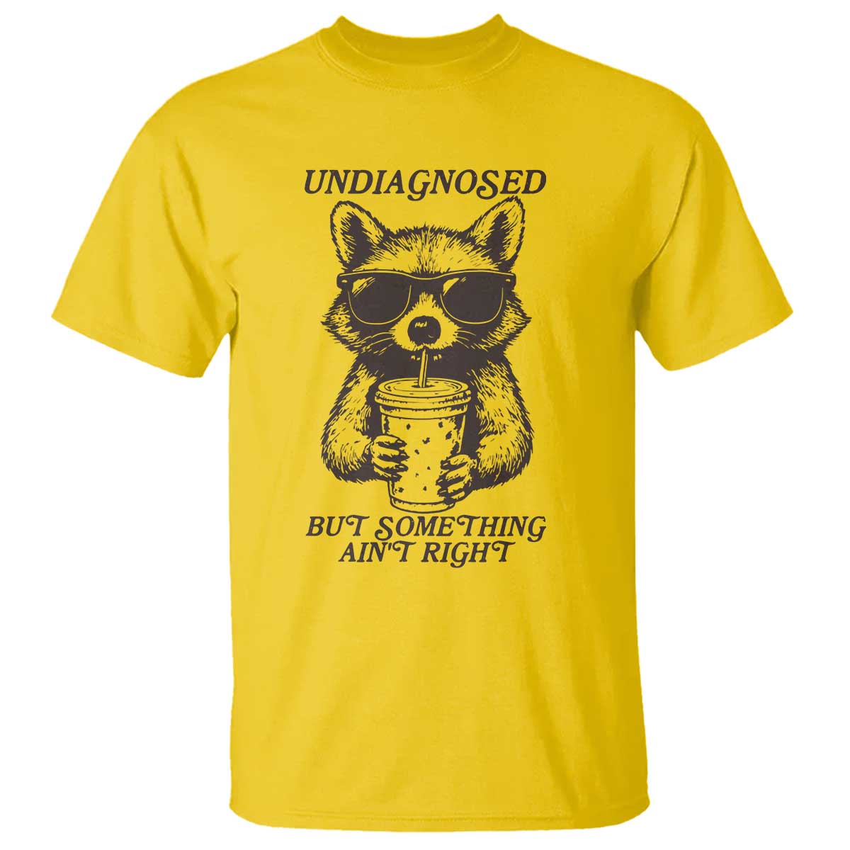 Undiagnosed But Something Aint Right T Shirt Funny Racoon Saying - Wonder Print Shop