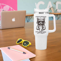 Undiagnosed But Something Aint Right Tumbler With Handle Funny Racoon Saying - Wonder Print Shop